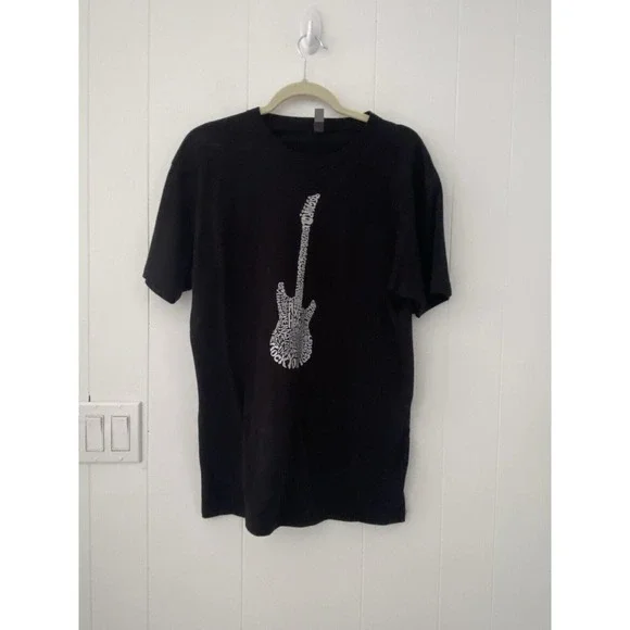 Guitar Heaven Calligram Rock Men's Size Medium T-Shirt by AXE HEAVEN - Picture 3 of 6